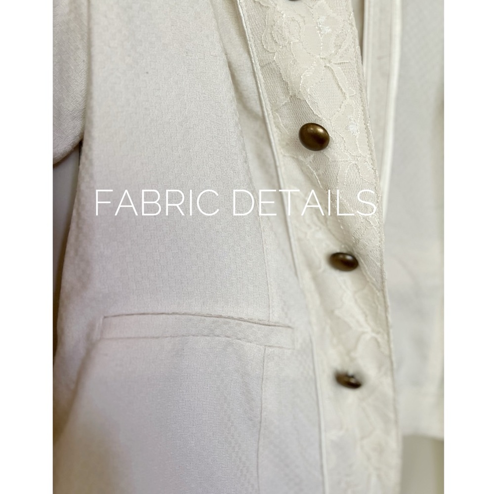 Cream Cropped Military Jacket - Picture 4 of 8